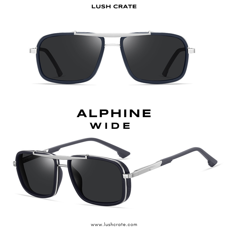Alphine Wide Polarized Sunglasses | Lush Crate Eyewear Alphine W - Dark Blue