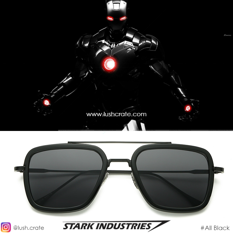 Edith Sunglasses, Edith Glasses, Tony Stark Sunglasses, Tony Stark Glasses, Iron Man Glasses, Iron Man Sunglasses, RDJ Sunglasses, Black - Silver
