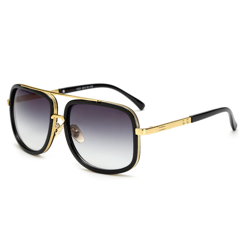 Wide Frame Retro Square Sunglasses - Lush Crate Eyewear Oversized - Gradual Grey
