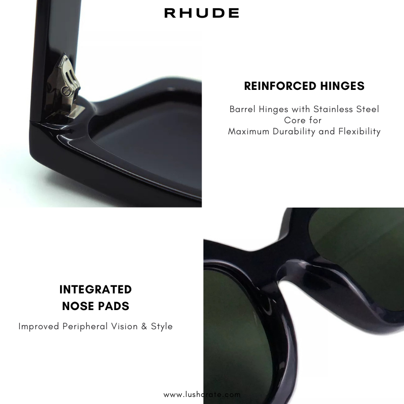 Rhude Retro Polarized Sunglasses | Lush Crate Eyewear, Rhude - Clear/Blue