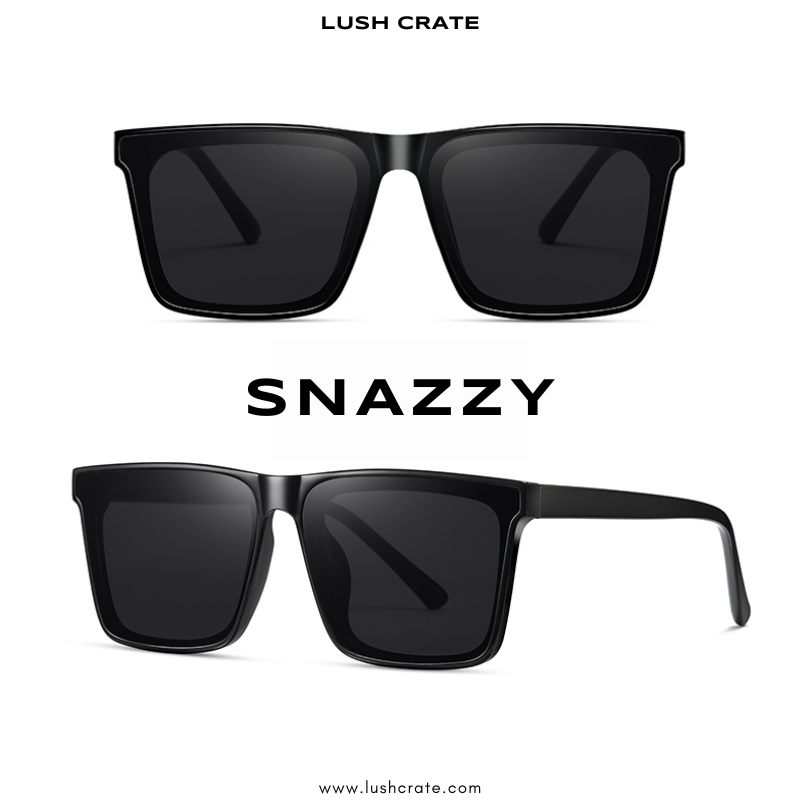 Snazzy Polarized Sunglasses | Lush Crate Eyewear, Snazzy - Black / Medium