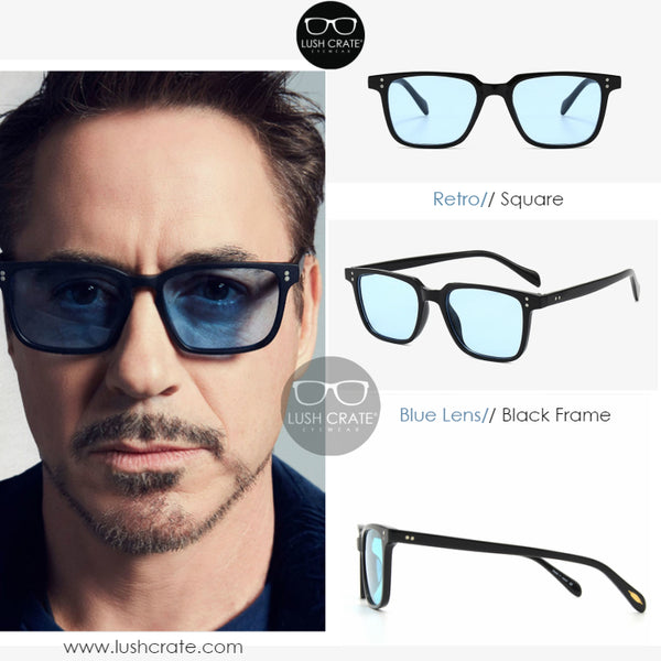 Tony Stark Iron Man Robert Downey Jr Square Polarized Sunglasses