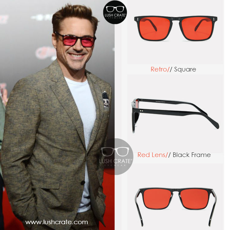 Tony Stark Robert D Jr Square Polarized Sunglasses